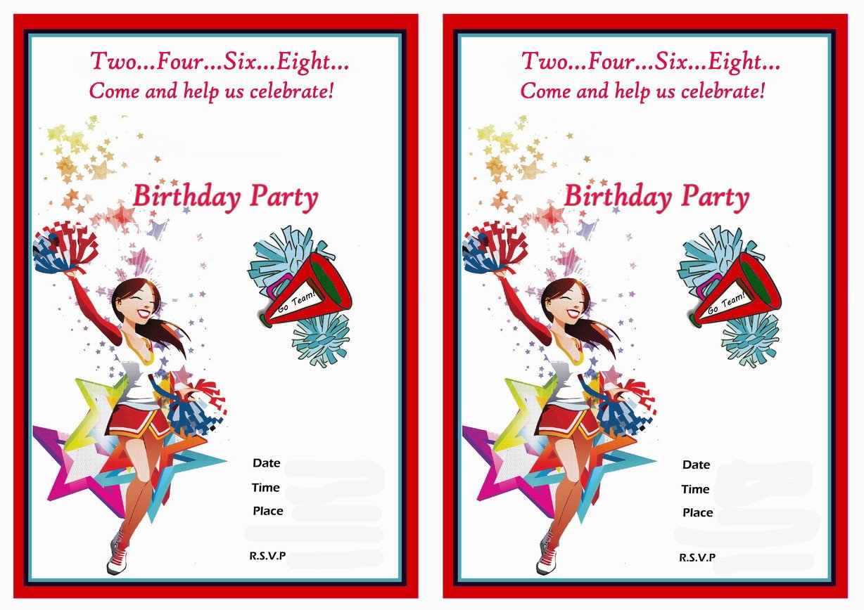 Cheerleading Birthday Invitations â Birthday Printable